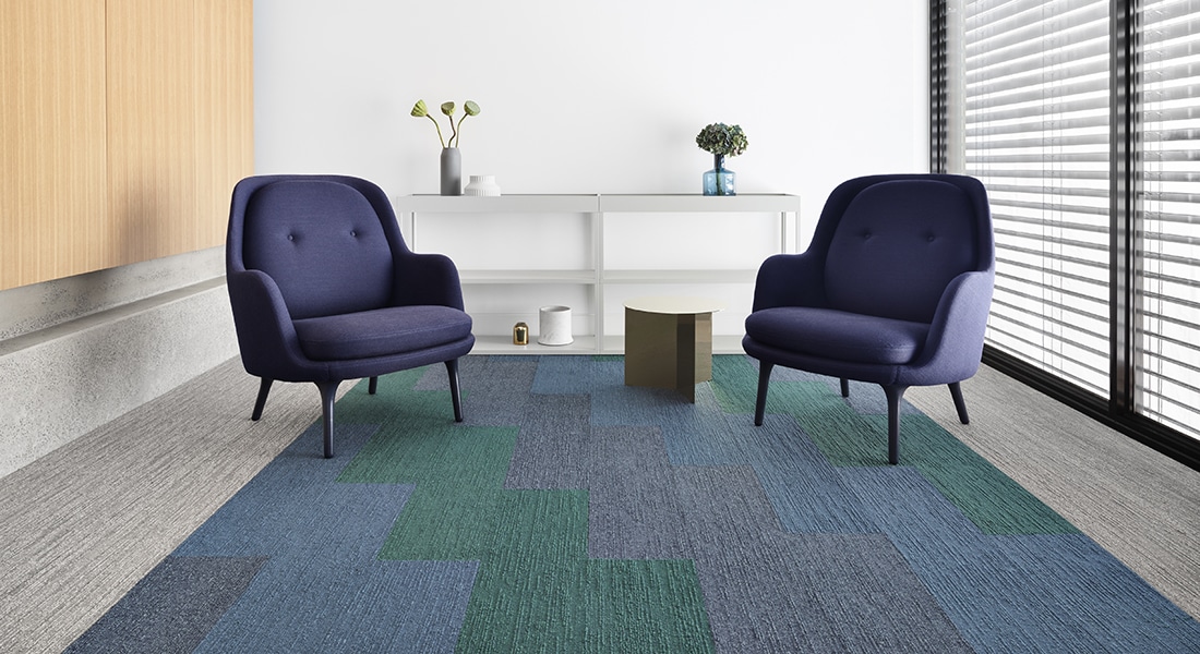 Malmo: Anneli 700, Norse: Jakob 108, Bergen 105 and Tait 102 - Norse Carpet Tiles for Commercial Flooring in New Zealand by Signature Floors