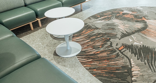 luxury flooring solutions for hospitality design | custom rug by Signature Floors
